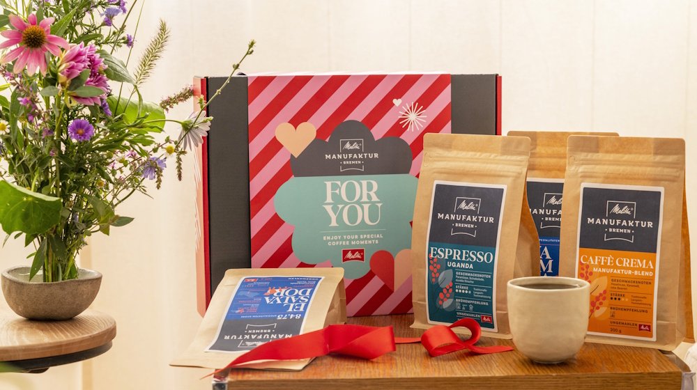Manufaktur Geschenkbox For You mit 4 Kaffeepackungen