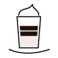 Icon of a cup of Latte Macchiato with an extra shot