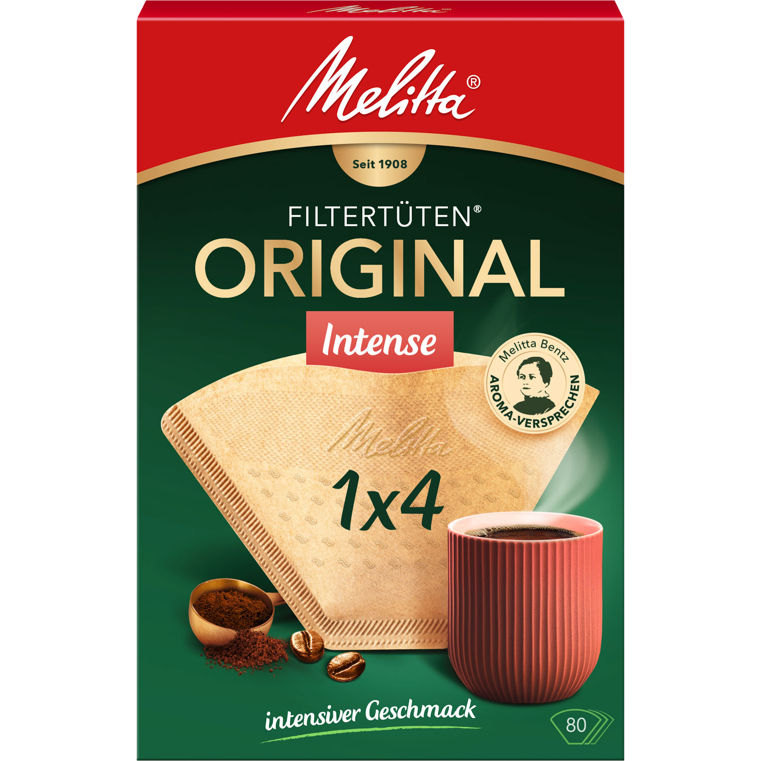 Melitta® Filtertüten® Original Intense, 1x4®, 80 St.