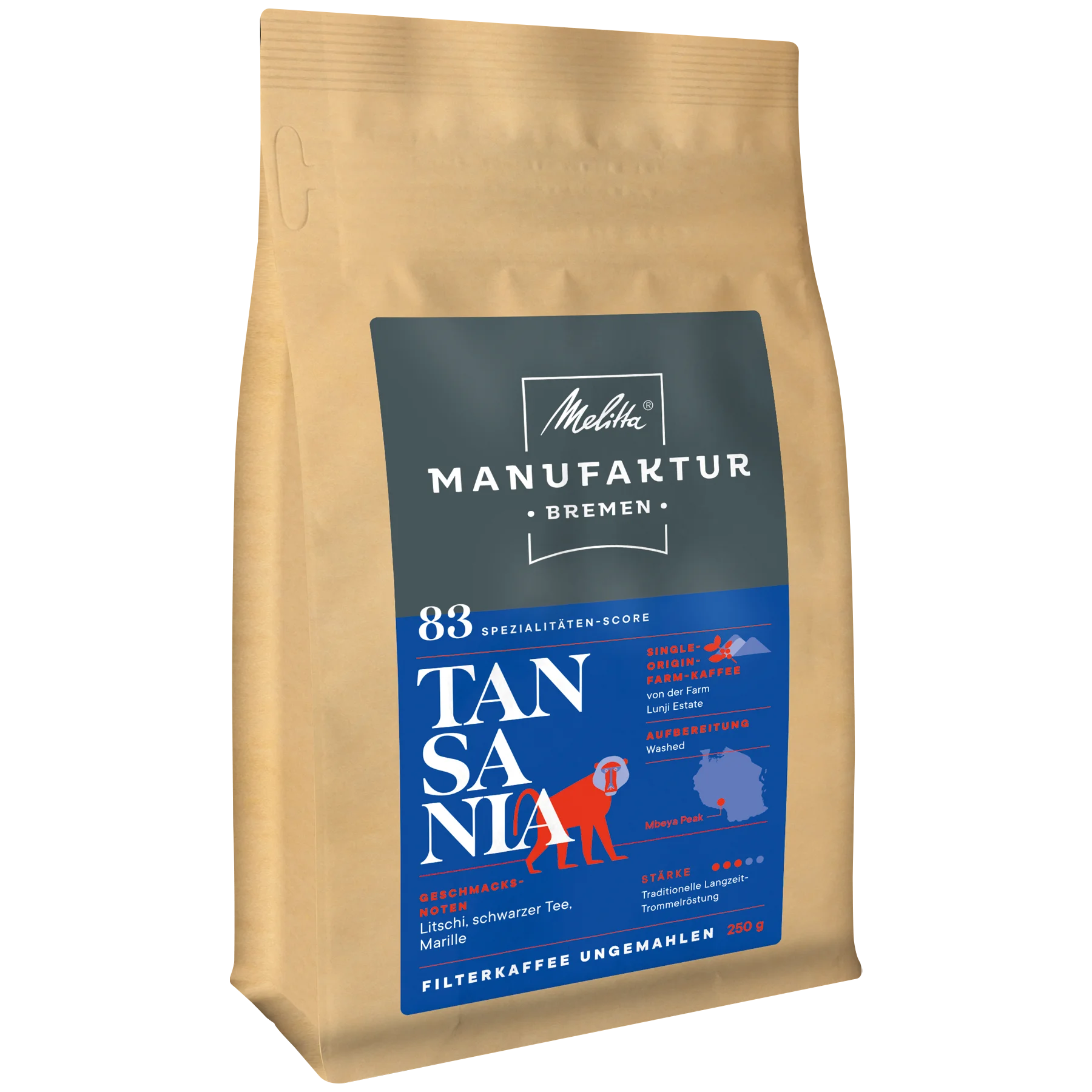 Produktbild von Melitta® Manufaktur-Kaffee Tansania Kaffeebohnen 250g - 1