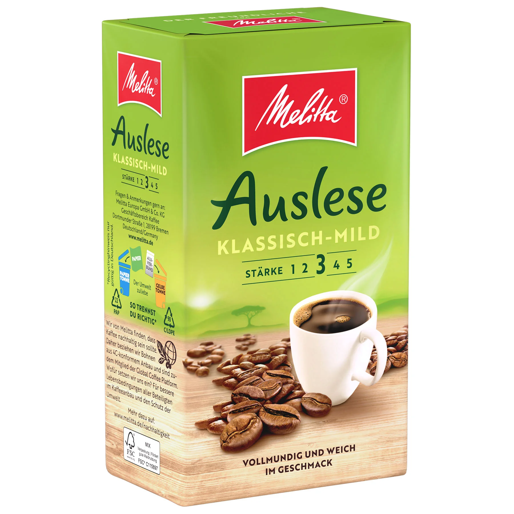 Produktbild von Melitta® Auslese Klassisch-mild Filterkaffee 500g - 2