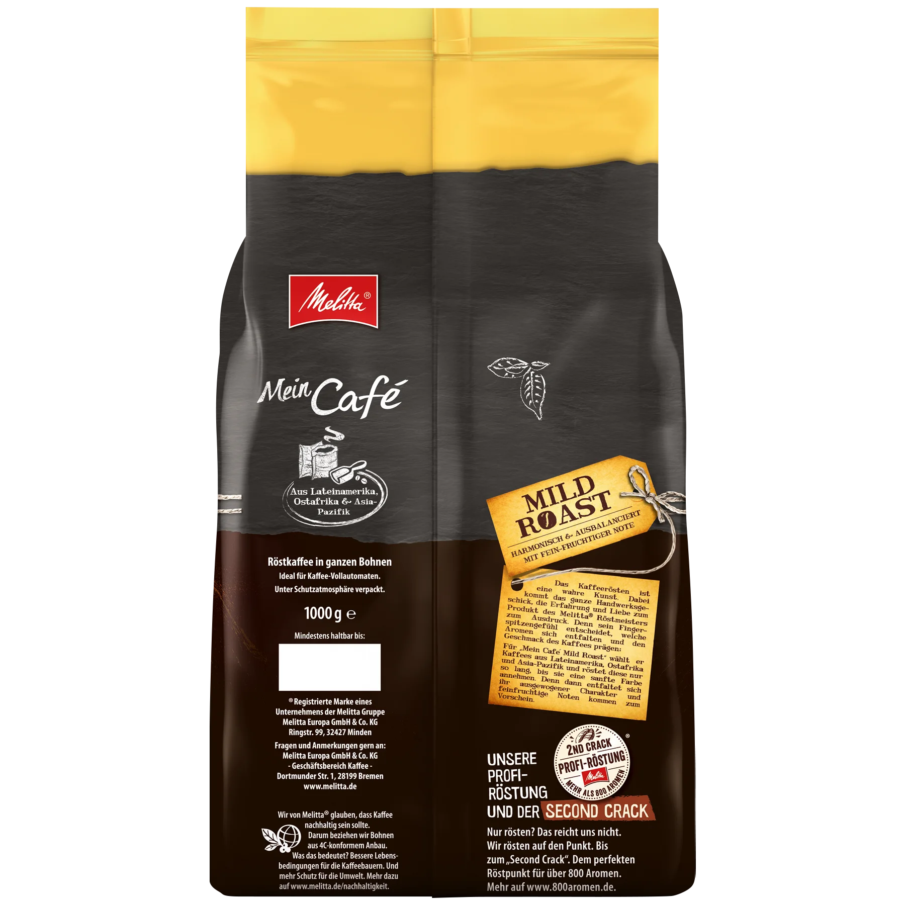 Produktbild von Melitta® Mein Café Mild Roast Kaffeebohnen 1000g - 1