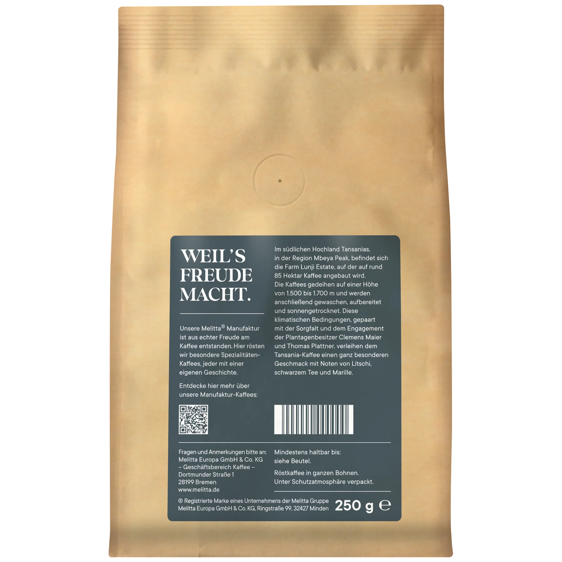 Produktbild von Melitta® Manufaktur-Kaffee Tansania Kaffeebohnen 250g - 2
