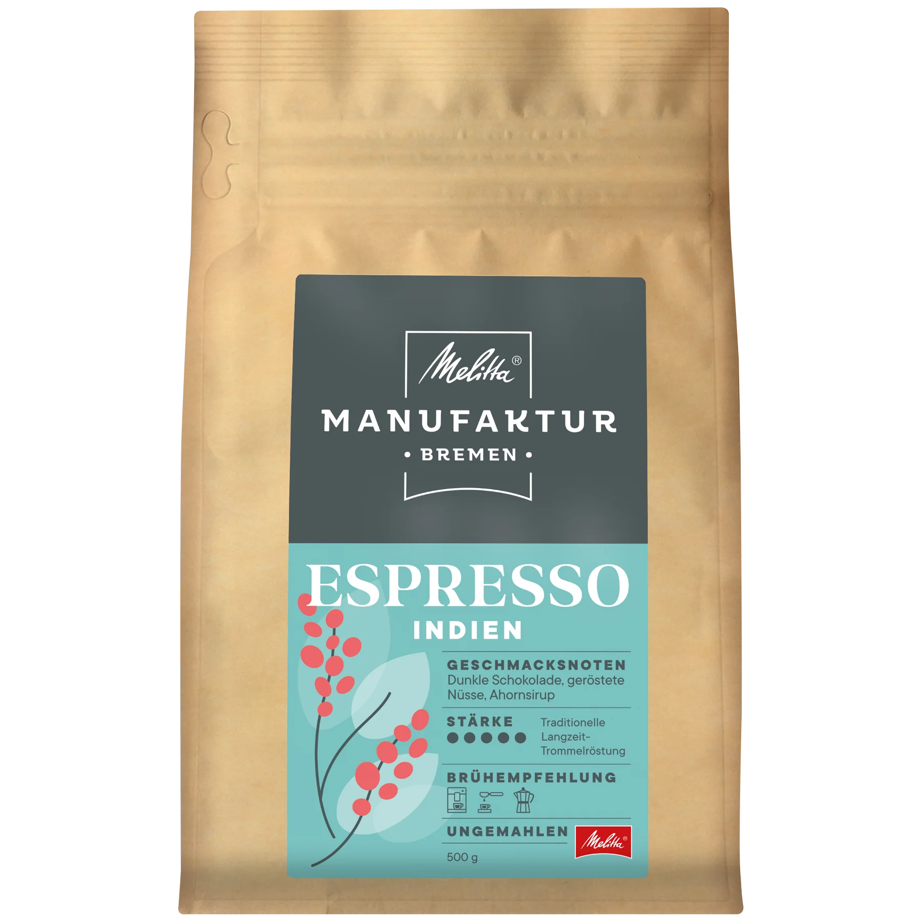 Melitta® Manufaktur-Kaffee Espresso Produktbild von Melitta® Manufaktur-Kaffee Espresso Kaffeebohnen 500g,  - 3
