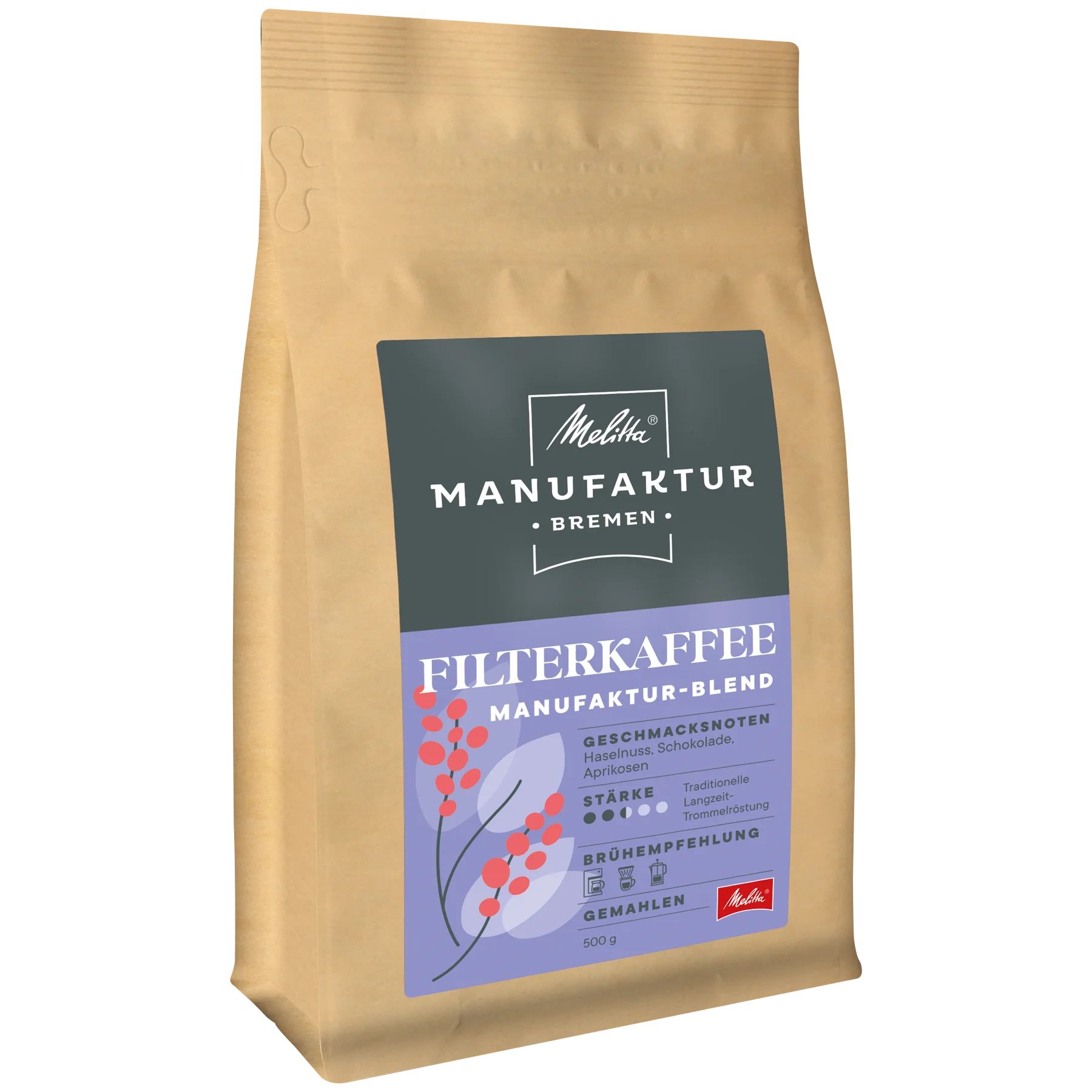Produktbild von Melitta® Manufaktur-Kaffee Filterkaffee gemahlen Filterkaffee 500g - 1