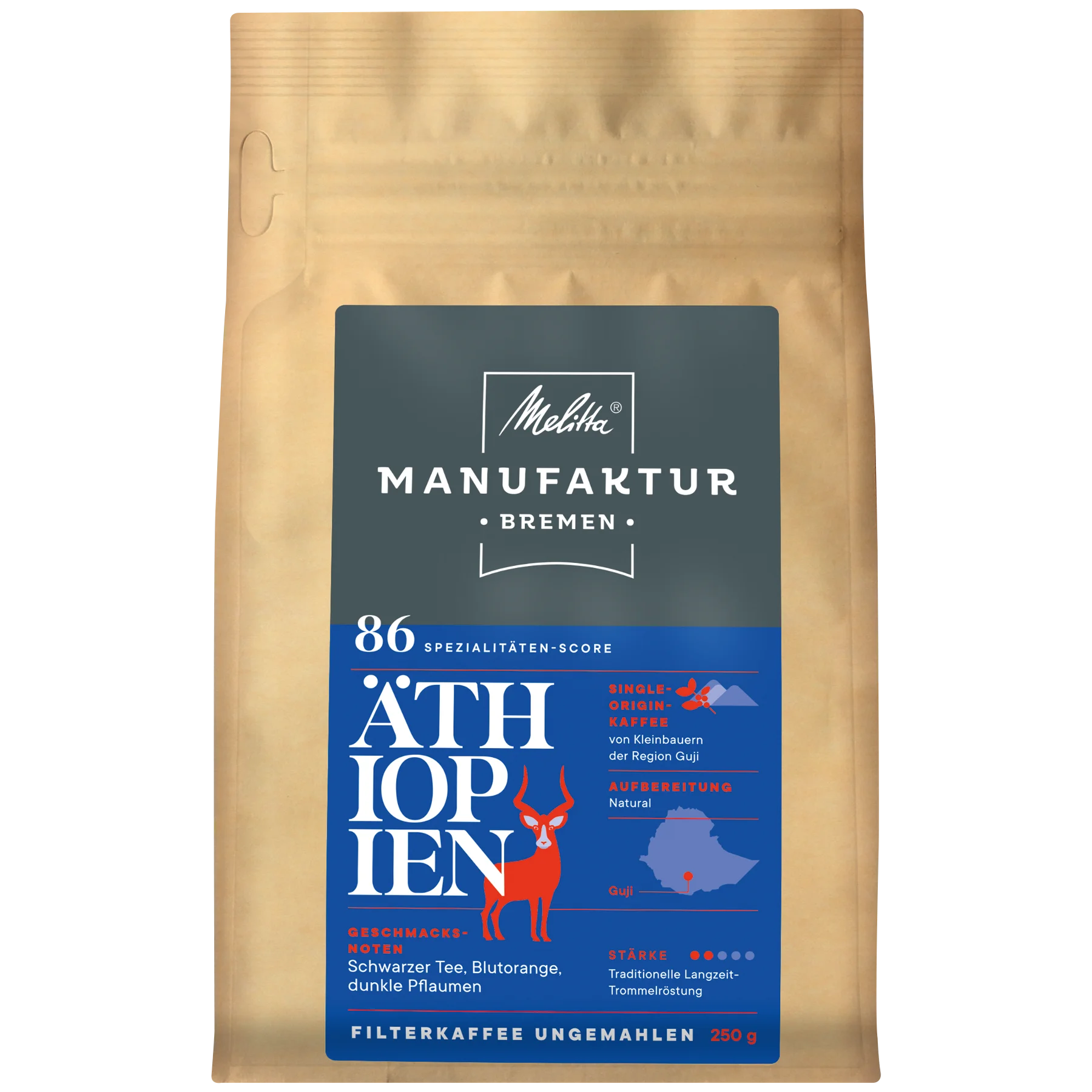 Melitta® Manufaktur-Kaffee Äthiopien Produktbild von Melitta® Manufaktur-Kaffee Äthiopien Kaffeebohnen 250g - 1