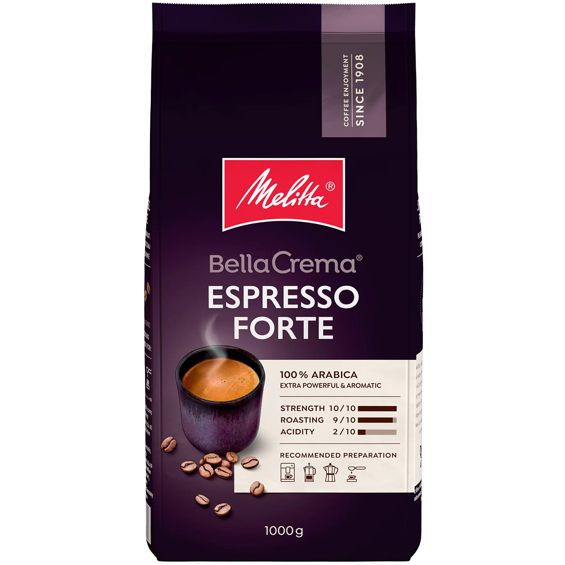 BellaCrema Espresso Forte Produktbild av BellaCrema Espresso Forte kaffebönor 1000g - 1