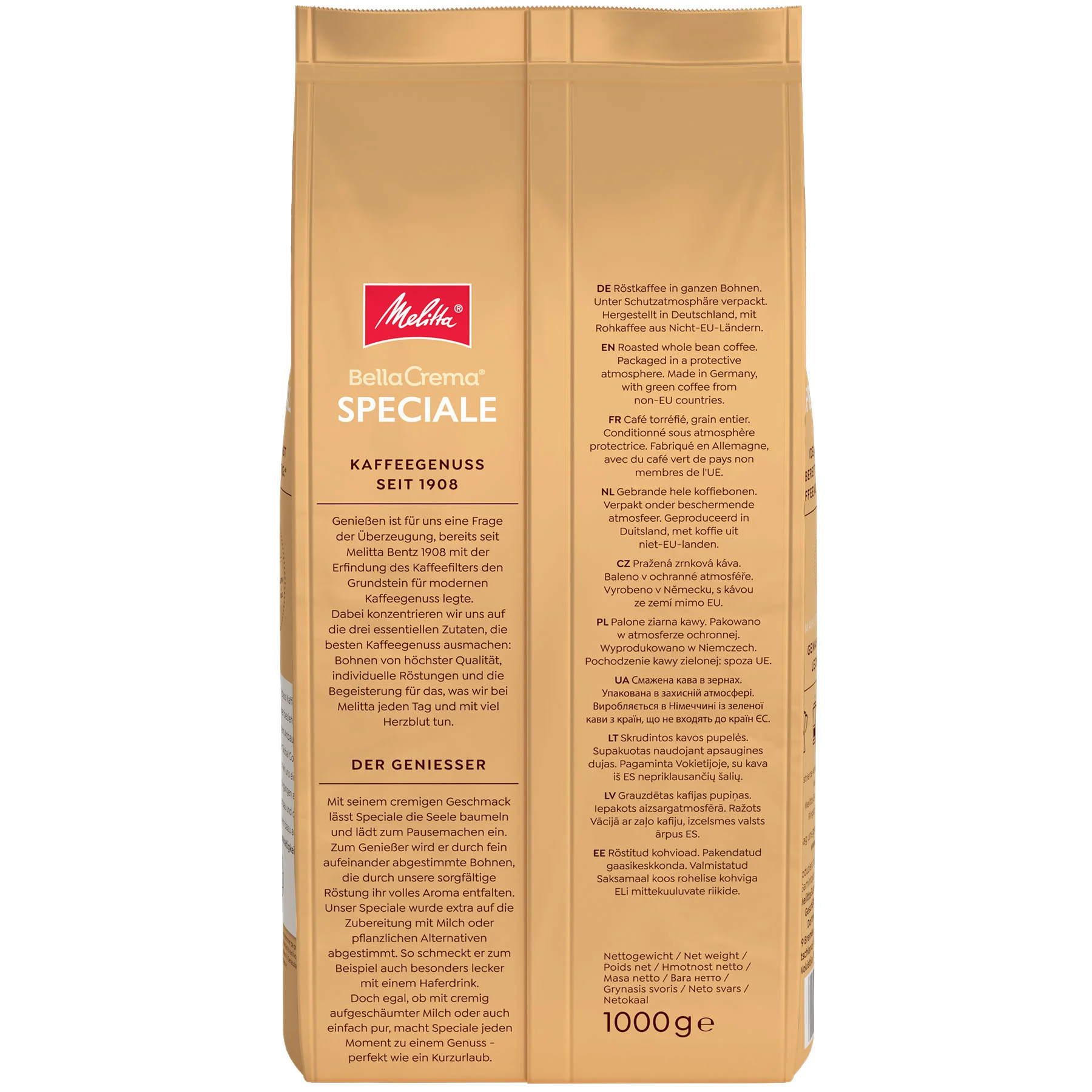 Produktbild von Melitta® BellaCrema® Speciale Kaffeebohnen 1000g - 4