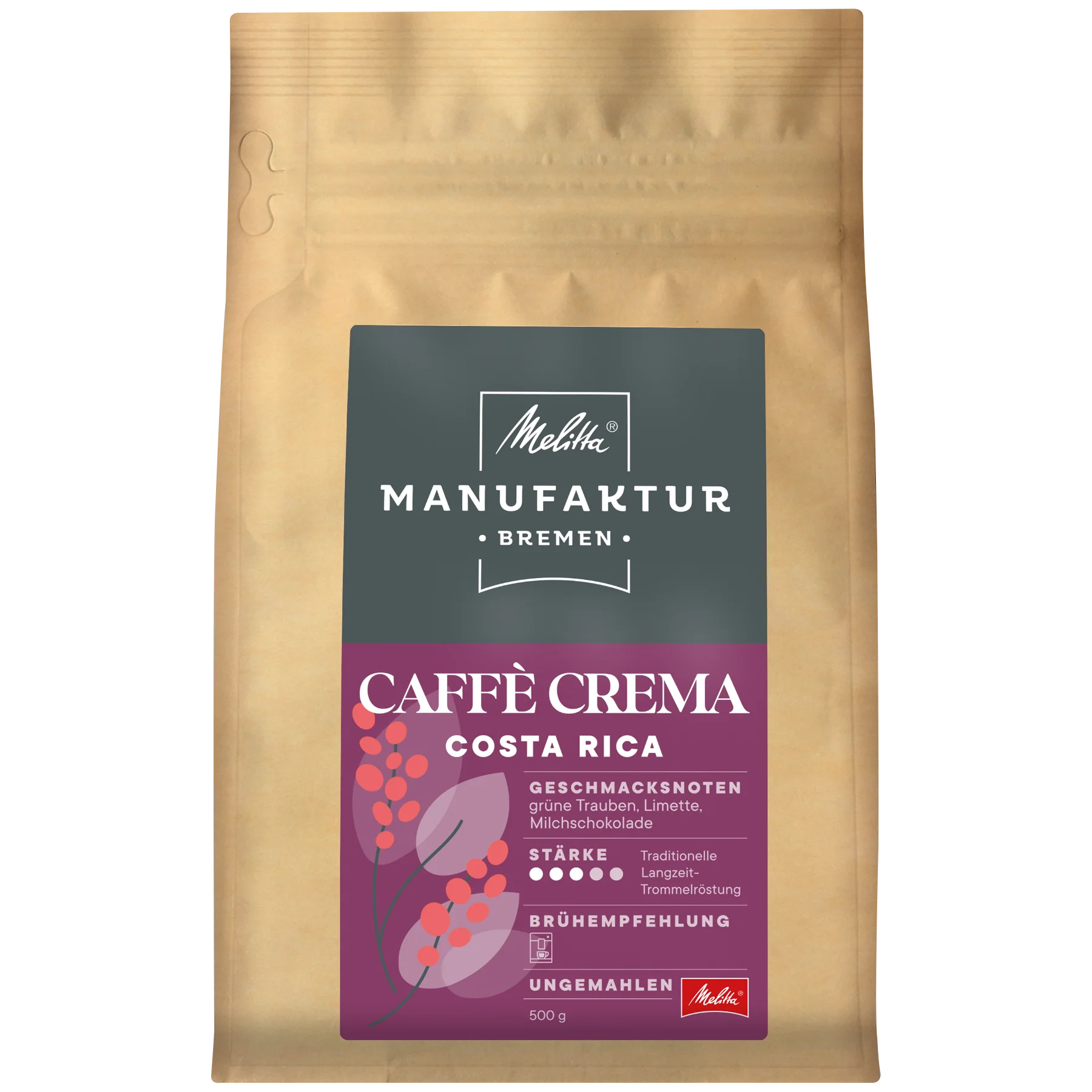 Melitta® Manufaktur-Kaffee Caffè Crema Costa Rica Produktbild von Melitta® Manufaktur-Kaffee Caffè Crema Costa Rica Kaffeebohnen 500g,  - 3