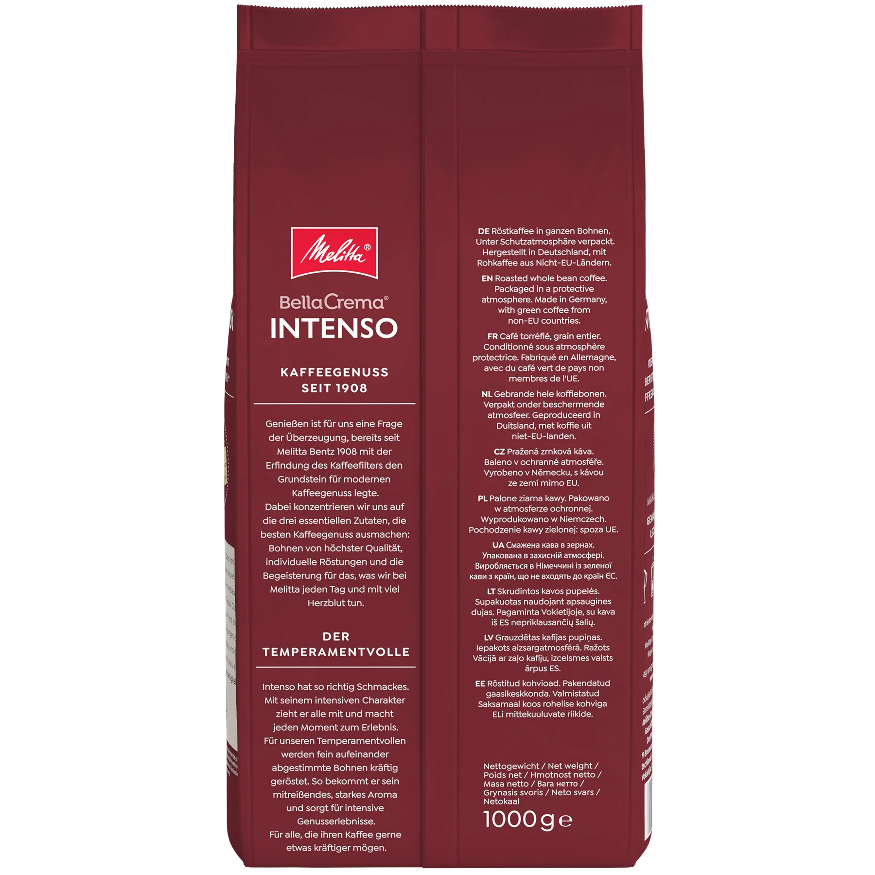 Produktbild von Melitta® BellaCrema® Intenso Kaffeebohnen 1000g - 3