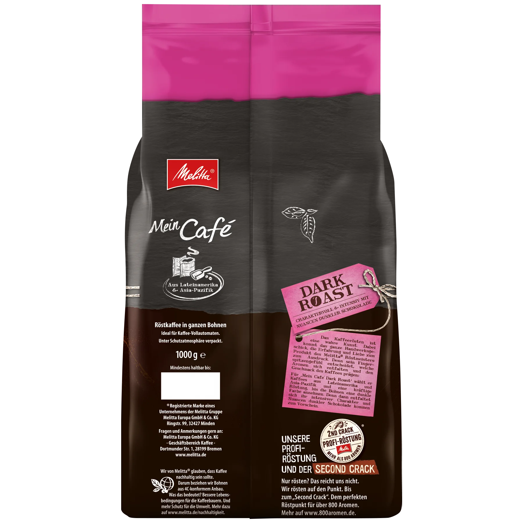 Produktbild von Melitta® Mein Café Dark Roast Kaffeebohnen 1000g - 2