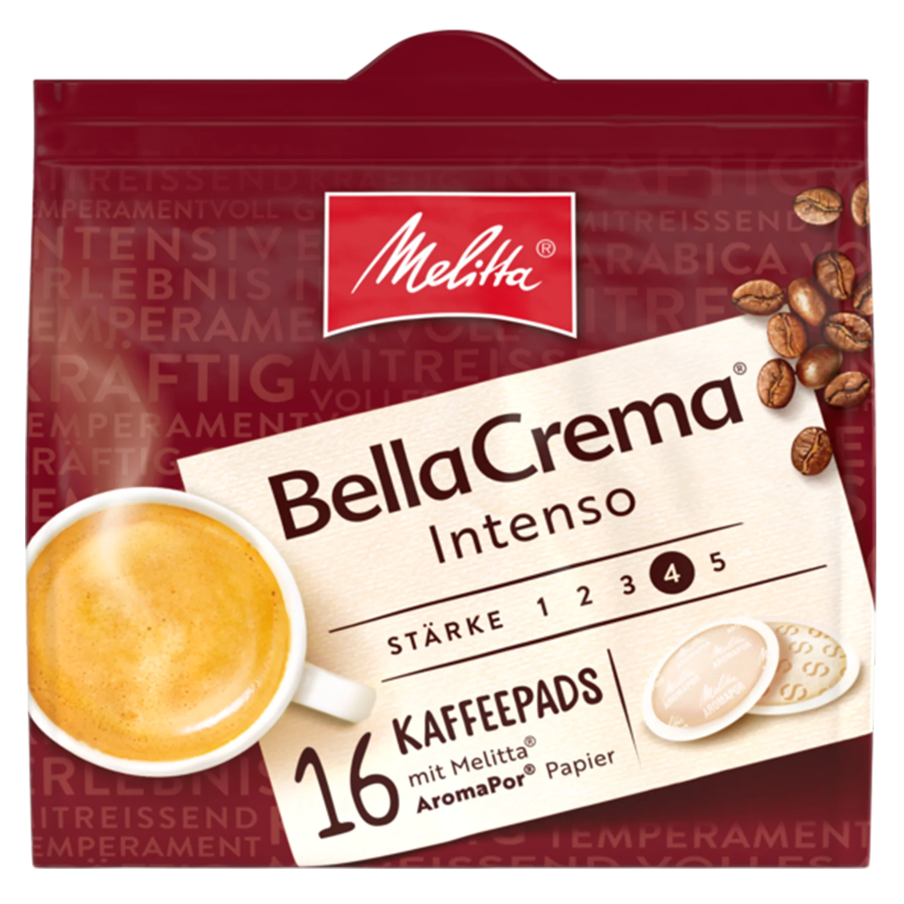 Melitta® BellaCrema® Intenso Produktbild von Melitta® BellaCrema® Intenso Kaffeepads - 2