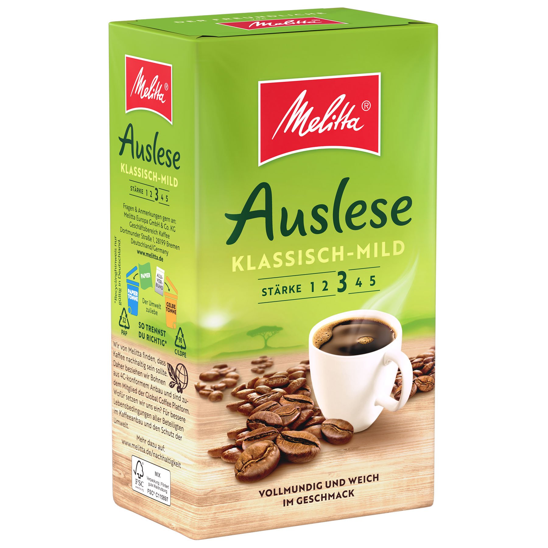Produktbild von Melitta® Auslese Klassisch-mild Filterkaffee 500g - 3