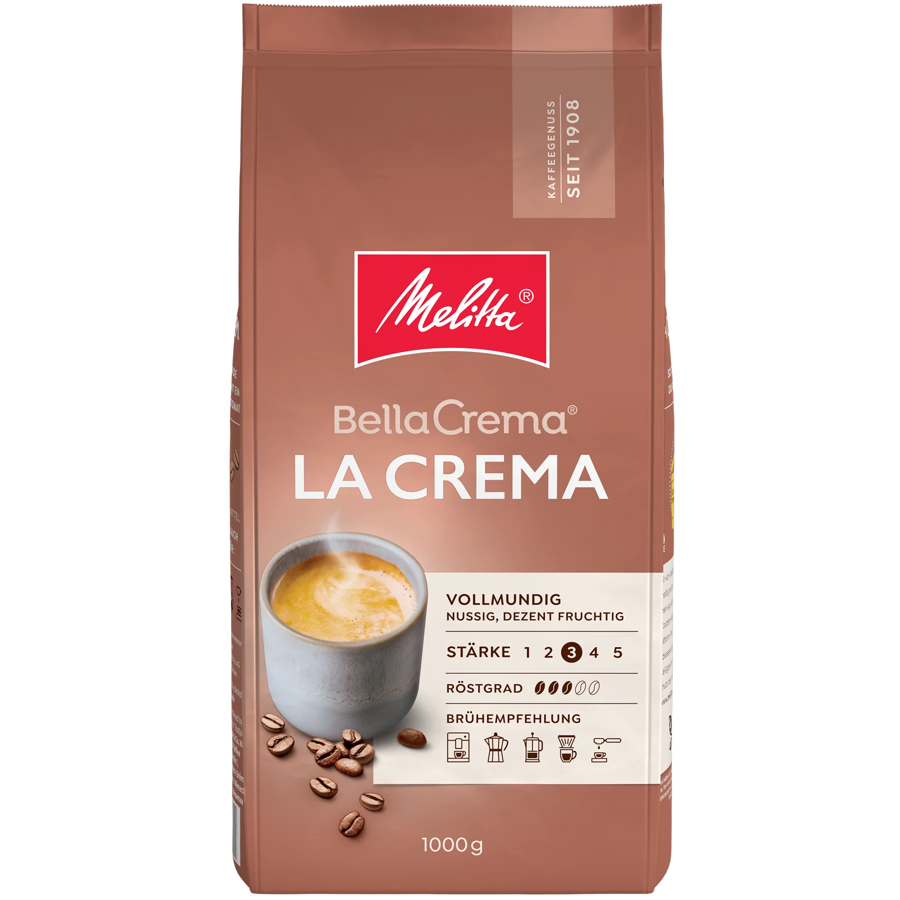 Melitta® BellaCrema® La Crema Produktbild von Melitta® BellaCrema® La Crema Kaffeebohnen 1000g, - 9