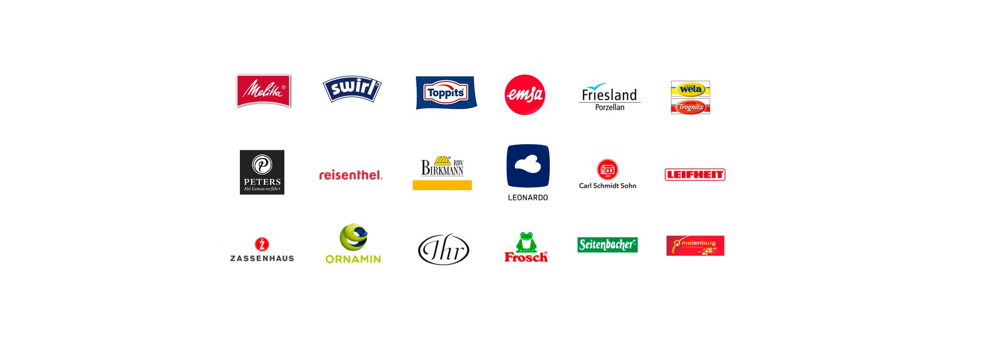 Auflistung der Marken im Melitta® Werksverkauf