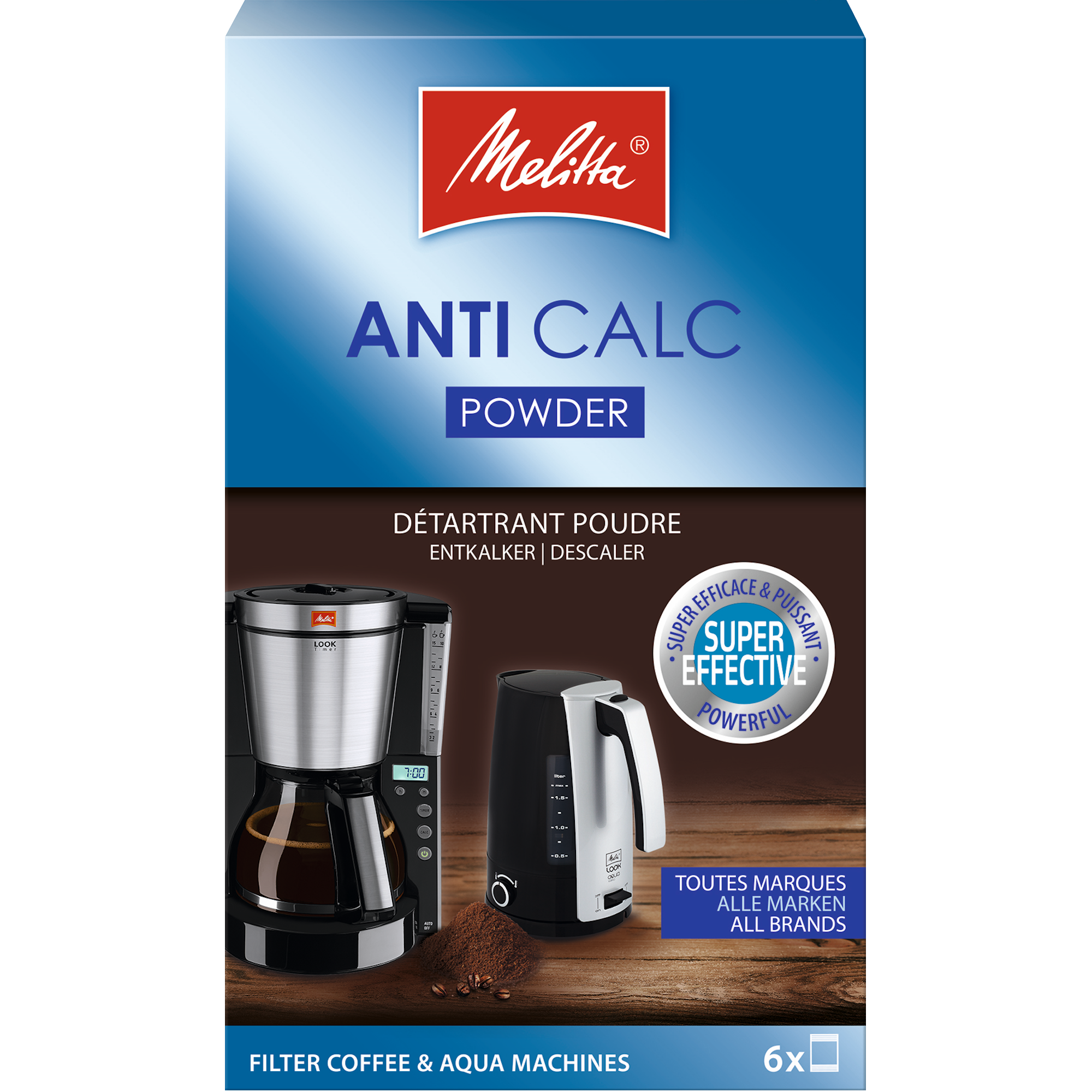 Anti Calc Pulver für Filterkaffeemaschinen und Wasserkocher