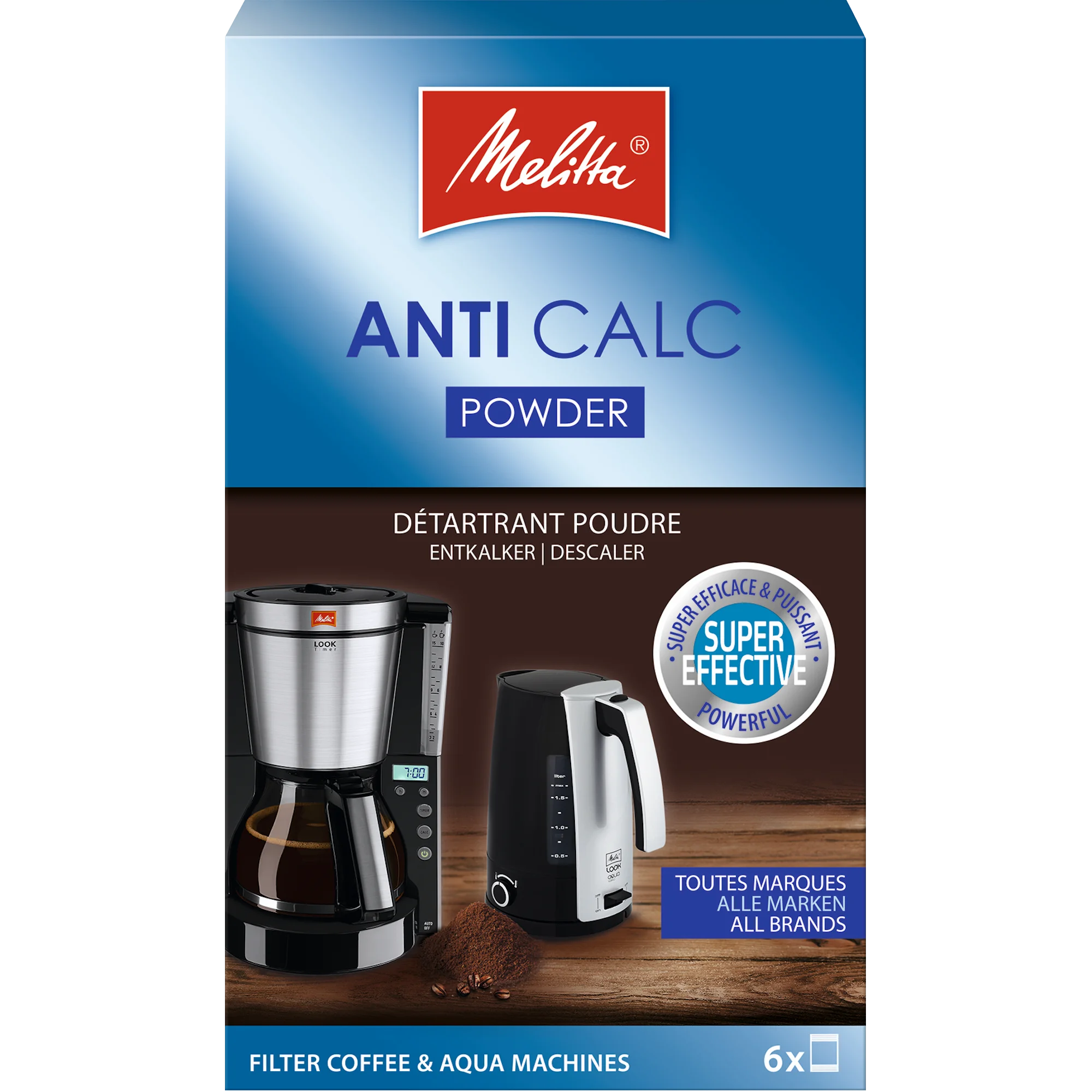 Anti Calc Pulver für Filterkaffeemaschinen und Wasserkocher Produktbild von Anti Calc Pulver für Filterkaffeemaschinen und Wasserkocher  - 1
