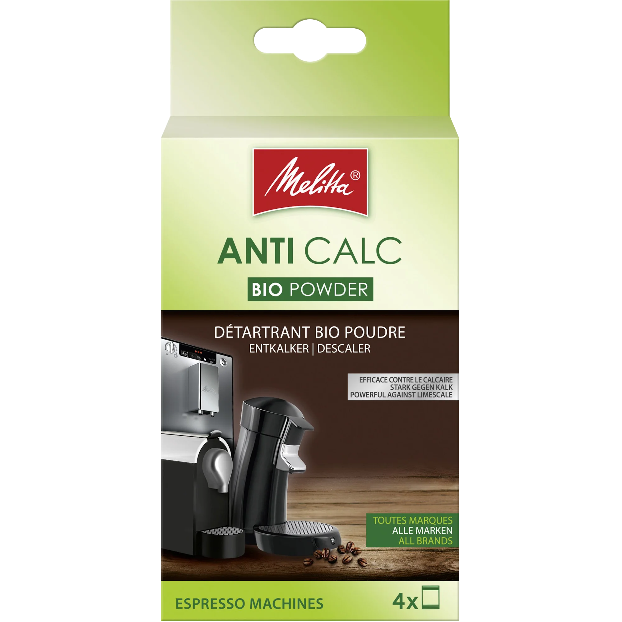 Anti Calc Bio-pulver för helautomatiska kaffemaskiner Produktbild av Anti Calc Bio Powder för helautomatiska kaffemaskiner, 4x40g - 2