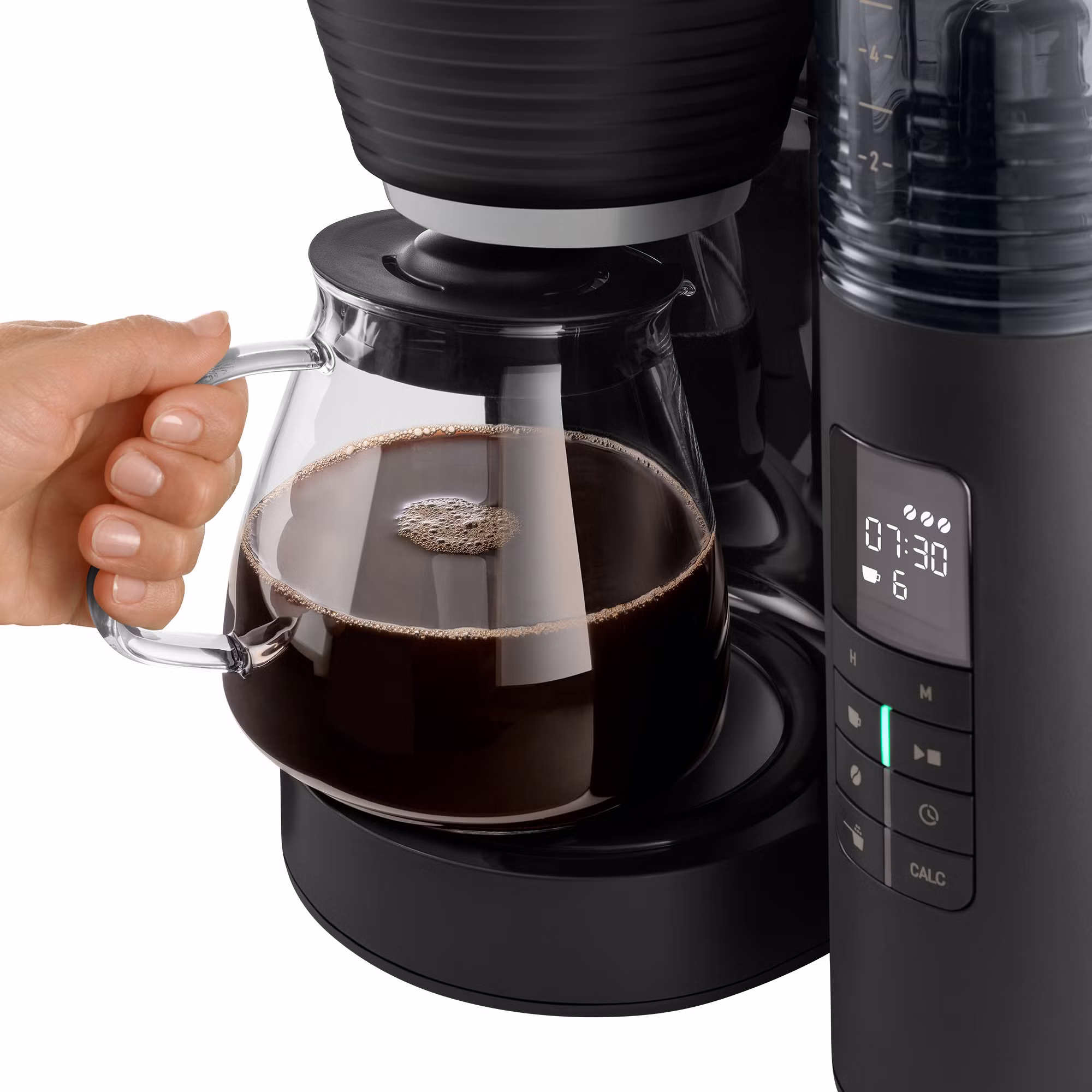 Produktbild von AromaFresh X Filterkaffeemaschine mit Mahlwerk, Schwarz-Silber - 5