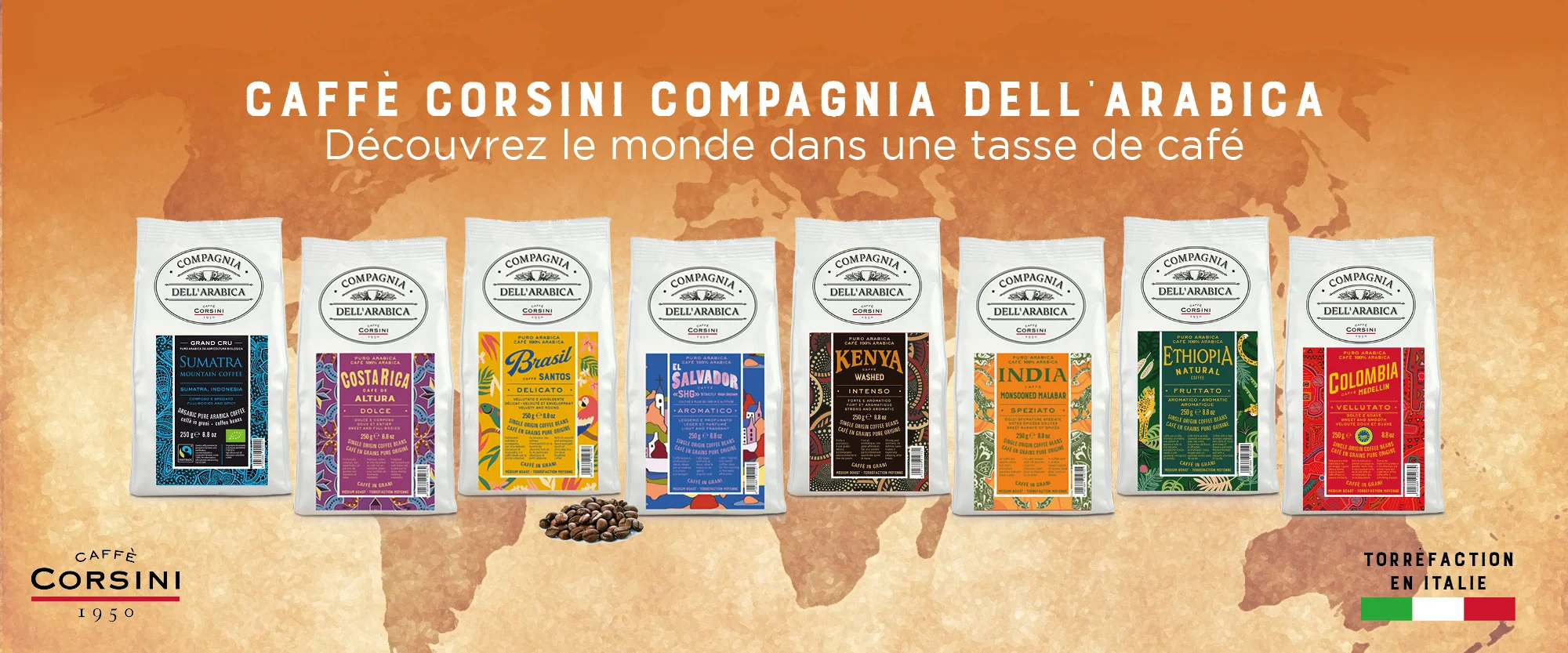 Image de notre gamme de café en grains CORSINI