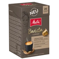 Seitenansicht der Verpackung von Melitta® Barista Lungo Kaffeekapseln, Intensität 7/10, 20 Kapseln