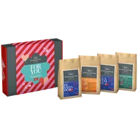 Verpackung vom Geschenkset der Melitta® Manufaktur, Aufschrift "For You", daneben 4x 200g Tüten Kaffee