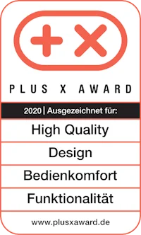 Plus X Award 2020 für hohe Qualität, Design, Bedienkomfort und Funktionalität