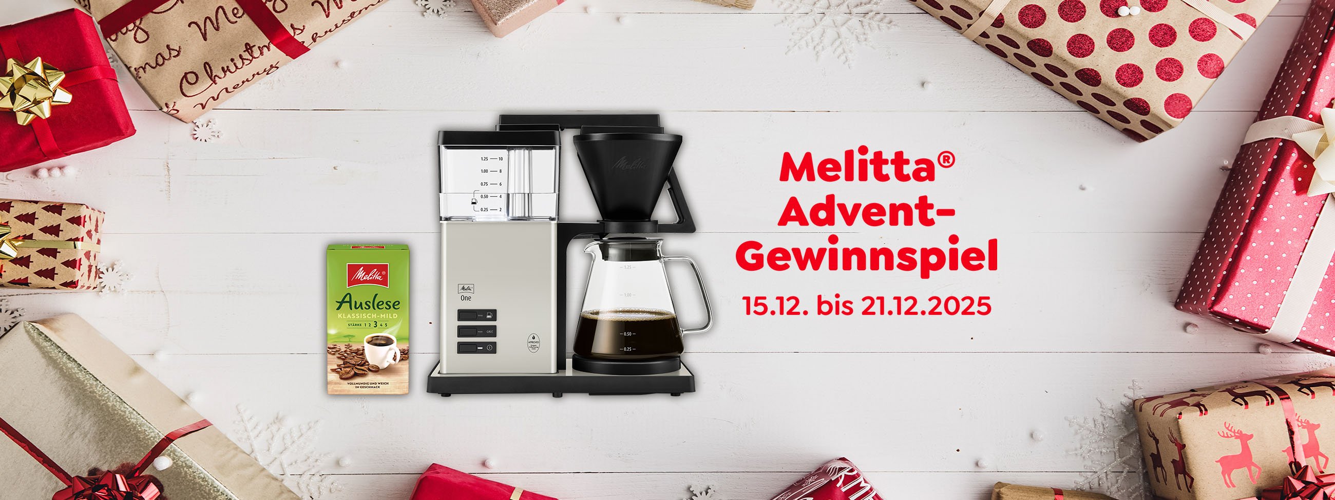 Melitta Advent Gewinnspiel - Jetzt eine Melitta One inkl. Auslese mild gewinnen!