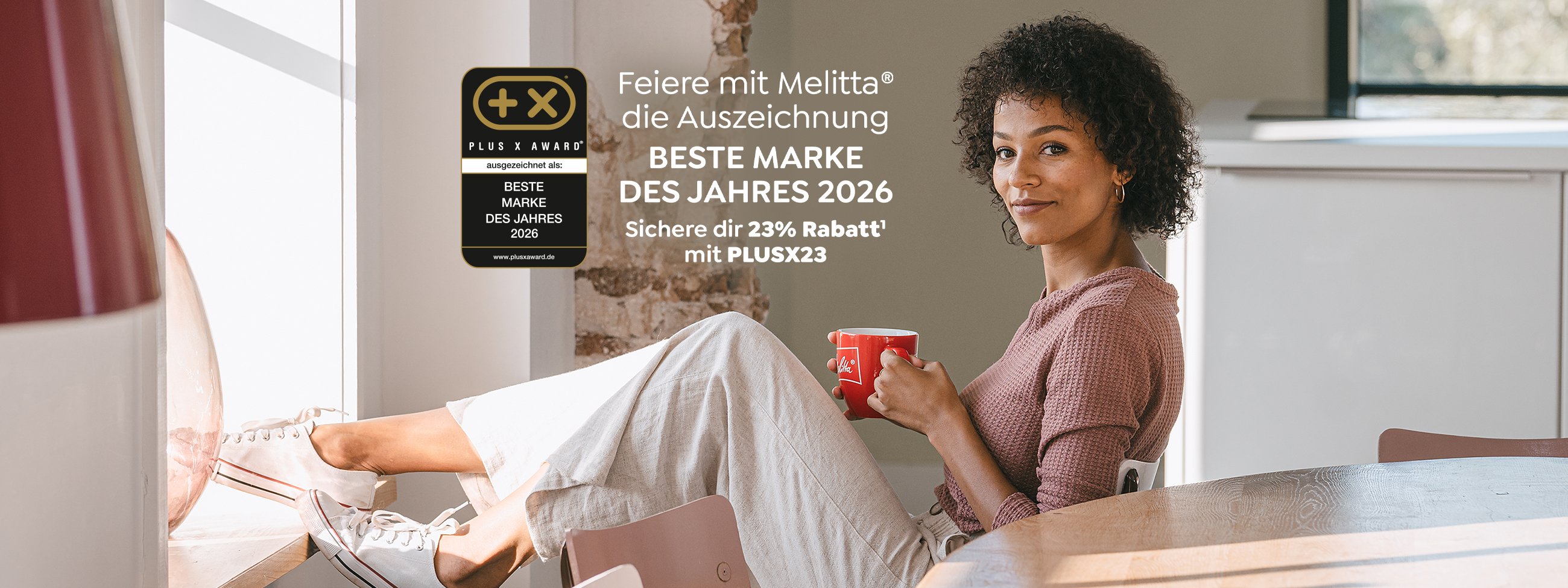 Feiere mit Melitta "Beste Marke des Jahres 2026" und sichere dir 23% Rabatt mit PLUSX23