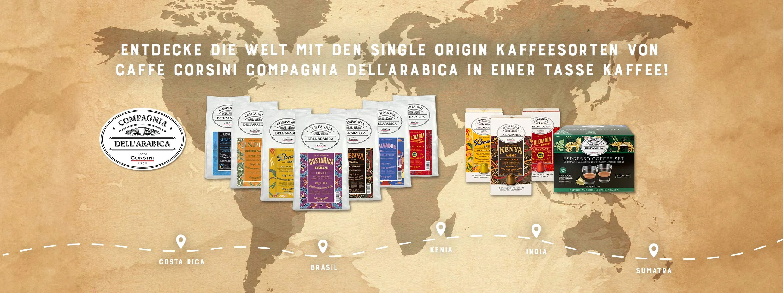 Caffe Corsini Compagnia dell Arabica Kaffeesorten Entdecke unsere Caffe Corsini Compagnia dell Arabica Single Origin Kaffeesorten