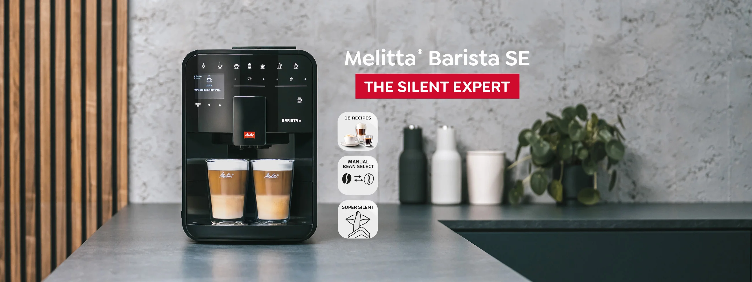 Melitta Barista SE Melitta Barista SE Kaffeevollautomat mit 18 Kaffeerezepten und flüsterleisem Mahlwerk