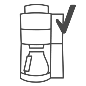 Icon Filterkaffeemaschine mit Haken Skizze einer Melitta Filterkaffeemaschine mit einem Haken