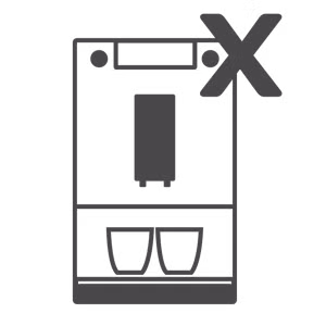 Icon Kaffeevollautomat Icon Kaffeevollautomat mit einem X Kennzeichen als defekt