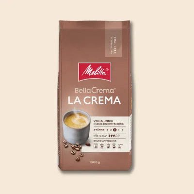 Melitta BellaCrema La Crema coffee pack picture on beige background