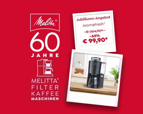 Melitta AromaFresh schwarz 60 Jahre Melitta Filterkaffeemaschinen, AromaFresh um 99,90€ statt 284,98€