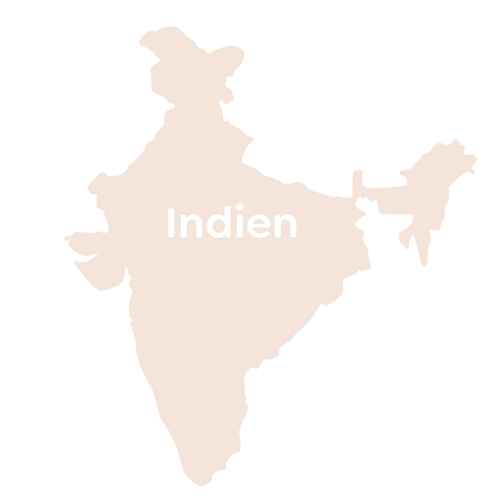 Silhouette von Indien mit dem Wort Costa Indien darauf