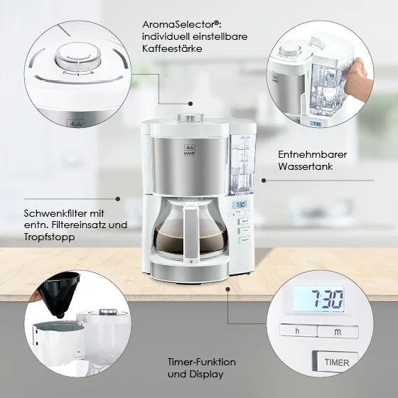 Produktbild von LOOK® Timer Filterkaffeemaschine, Weiss - 16