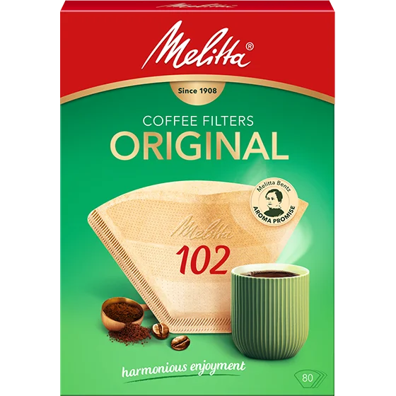 Filtres à café Melitta® Original, 102®, boîte de 80 filtres, bruns Image du produit Melitta® Original, 102®, 80 pièces, brun naturel - 1