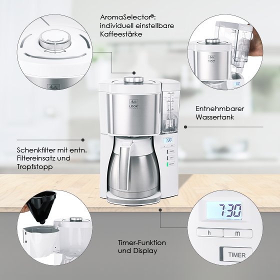 Melitta Look Therm Timer 1011 16 Entkalken Melitta® LOOK® Therm Timer Weiß online kaufen