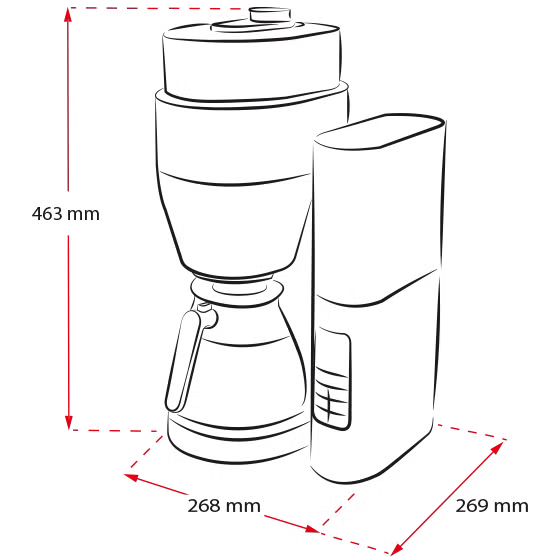 Product image of AromaFresh Pro filter coffee machine with grinder, black - 3