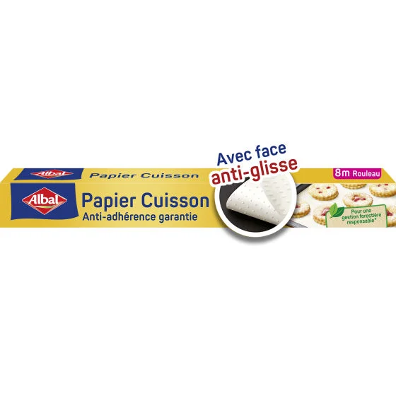 Papier Cuisson 8m Anti-adhérent ALBAL Papier Cuisson 8m Anti-adhérent ALBAL