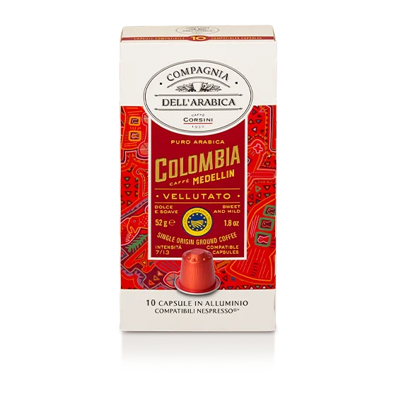 CORSINI, Capsules de Café de Colombie compatibles NESPRESSO® (par 10) Image du produit de Caffè Corsini Colombia Medellin, capsules de café compatibles NESPRESSO®** 10 pièces - 1