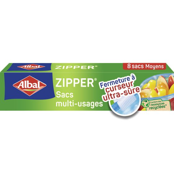  Sacs multi-usages Zipper Fermeture à curseur Moyen Modèle 3L x8 ALBAL 