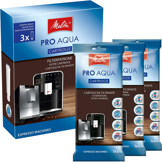 3x Pro Aqua Filterpatrone für Kaffeevollautomaten