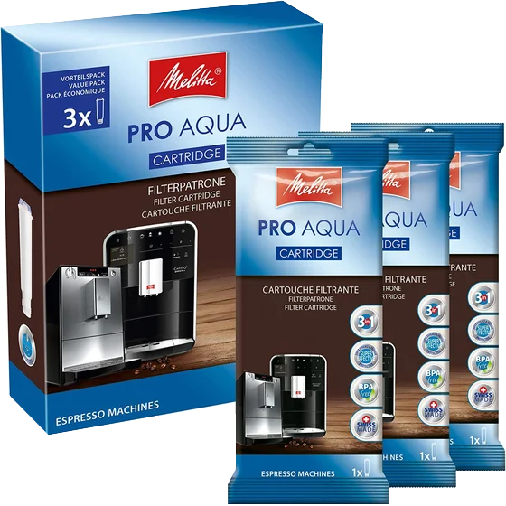 3 filtros Pro Aqua. Filtro de agua para cafeteras superautomáticas 3 filtros Pro Aqua. Filtro de agua para cafeteras superautomáticas