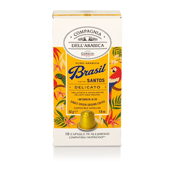 CORSINI, Capsules de café Brasil Santos compatibles NESPRESSO®** (par 10) Image du produit de Caffè Corsini Brasil Santos, capsules de café compatibles NESPRESSO®** 10 pièces - 1