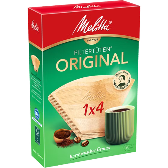 Produktbild von Melitta® Original, 1x4®, 80 Stück, naturbraun Filtertüten®, Braun - 2