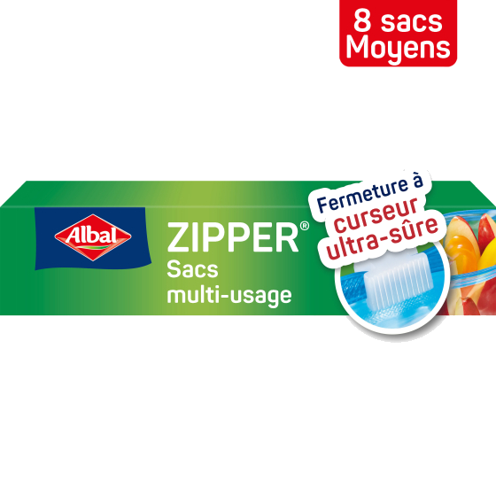  Sacs multi-usages Zipper Fermeture à curseur Moyen Modèle 3L x8 ALBAL 