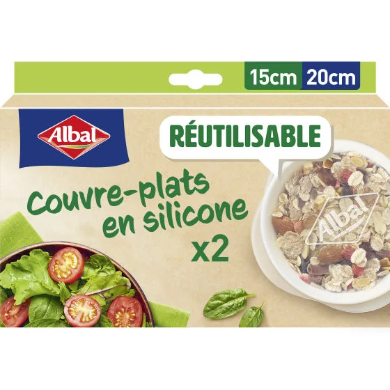 Couvre-plats en silicone Set M x2 (15CM + 20CM) ALBAL  Couvre-plats en silicone Set M x2 (15CM + 20CM) ALBAL