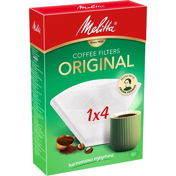 Productafbeelding van Melitta® Original, 1x4®, 80 stuks, witte filterzakken®, - 1